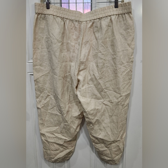 Eileen Fisher tan 100% organic cotton pull on ankle pants women's size XL - Picture 6 of 8